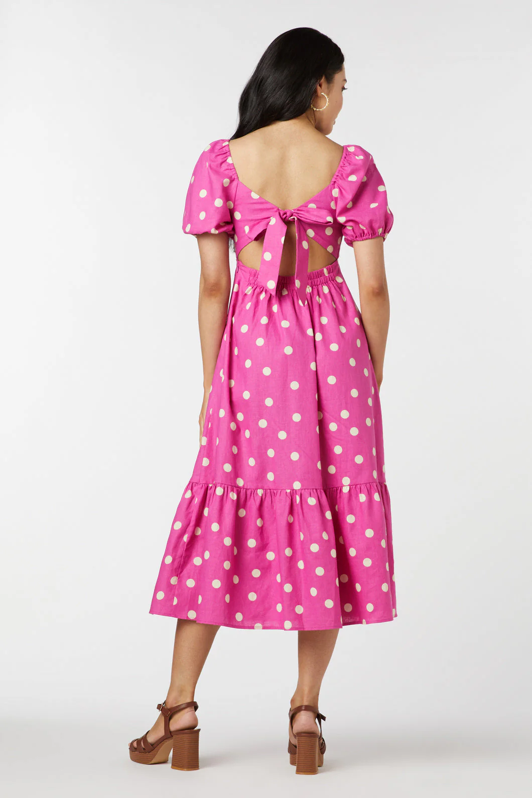 Lucy Polka Dot Midi Dress - Olabens