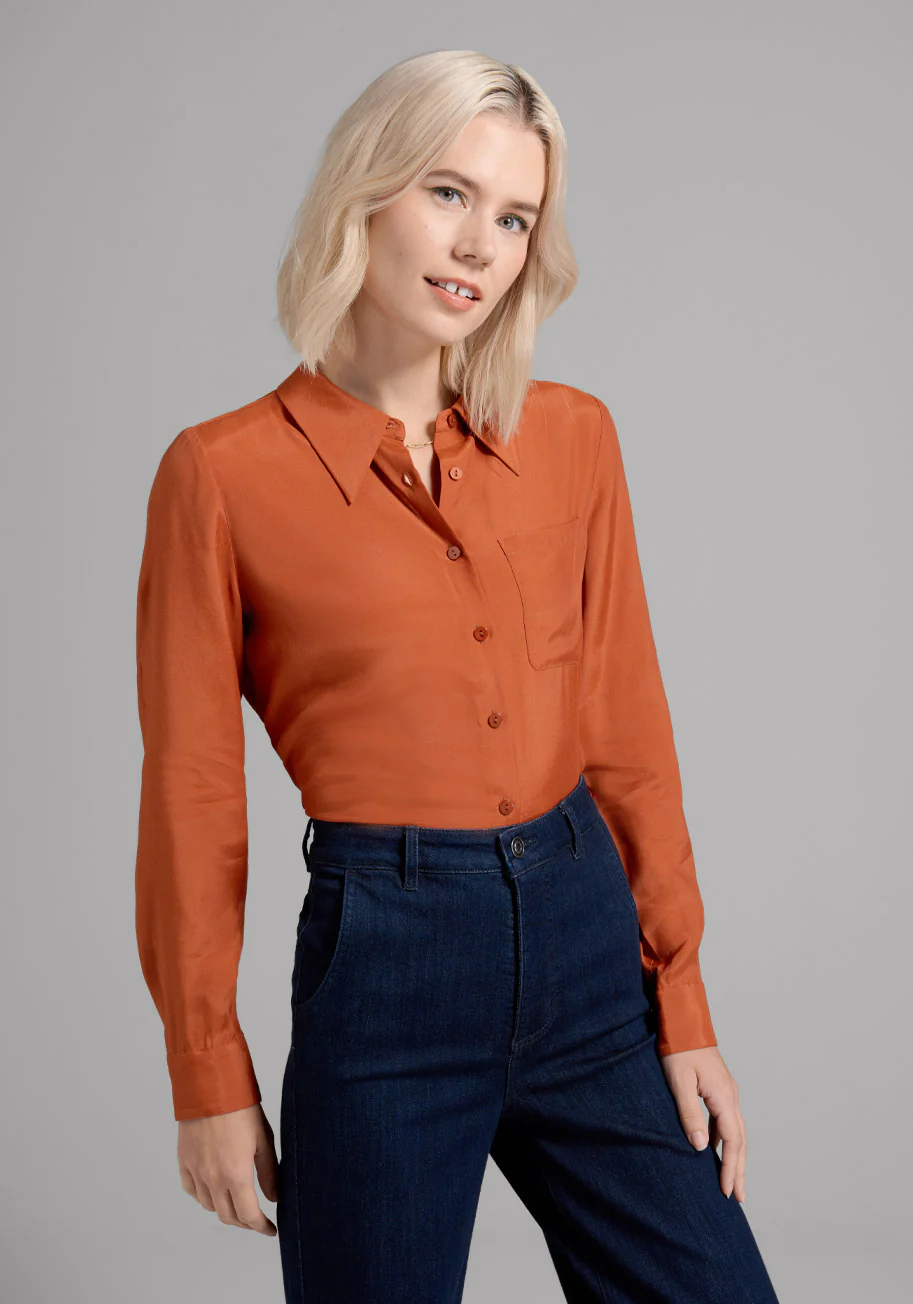 Point In Time Button-Up Top - Olabens