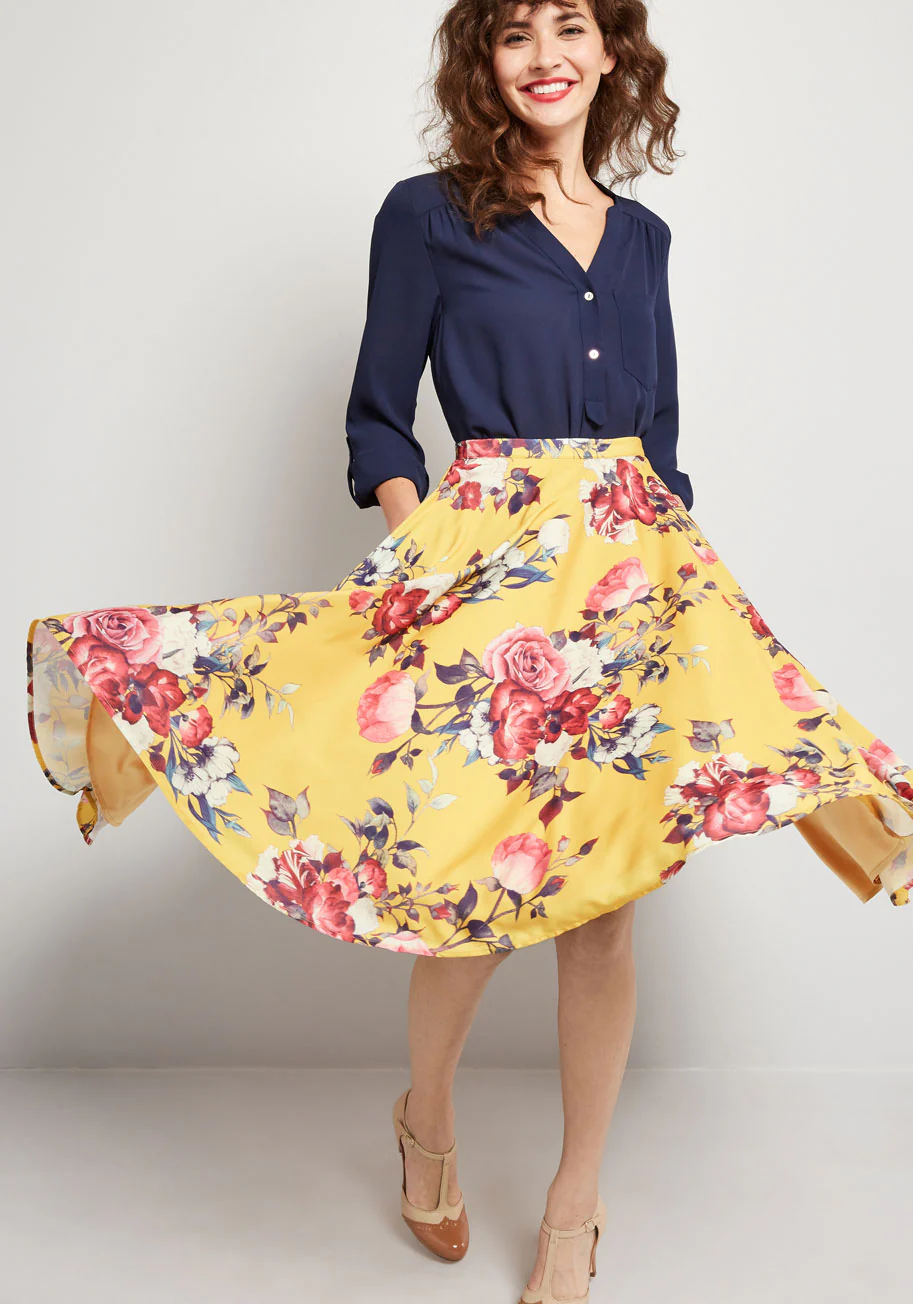 Ikebana for All A-Line Skirt - Olabens