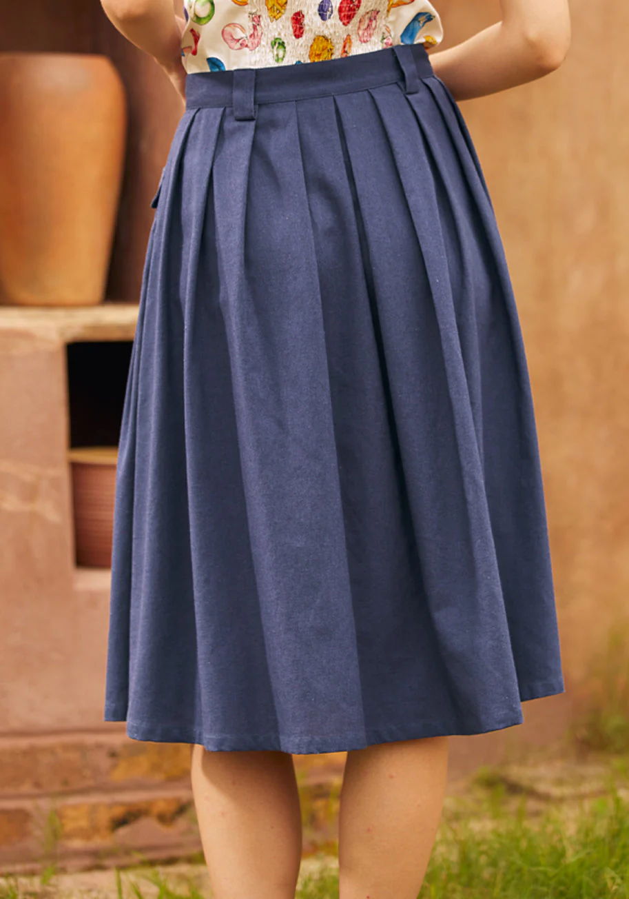 Effortless Feature Midi Skirt - Olabens