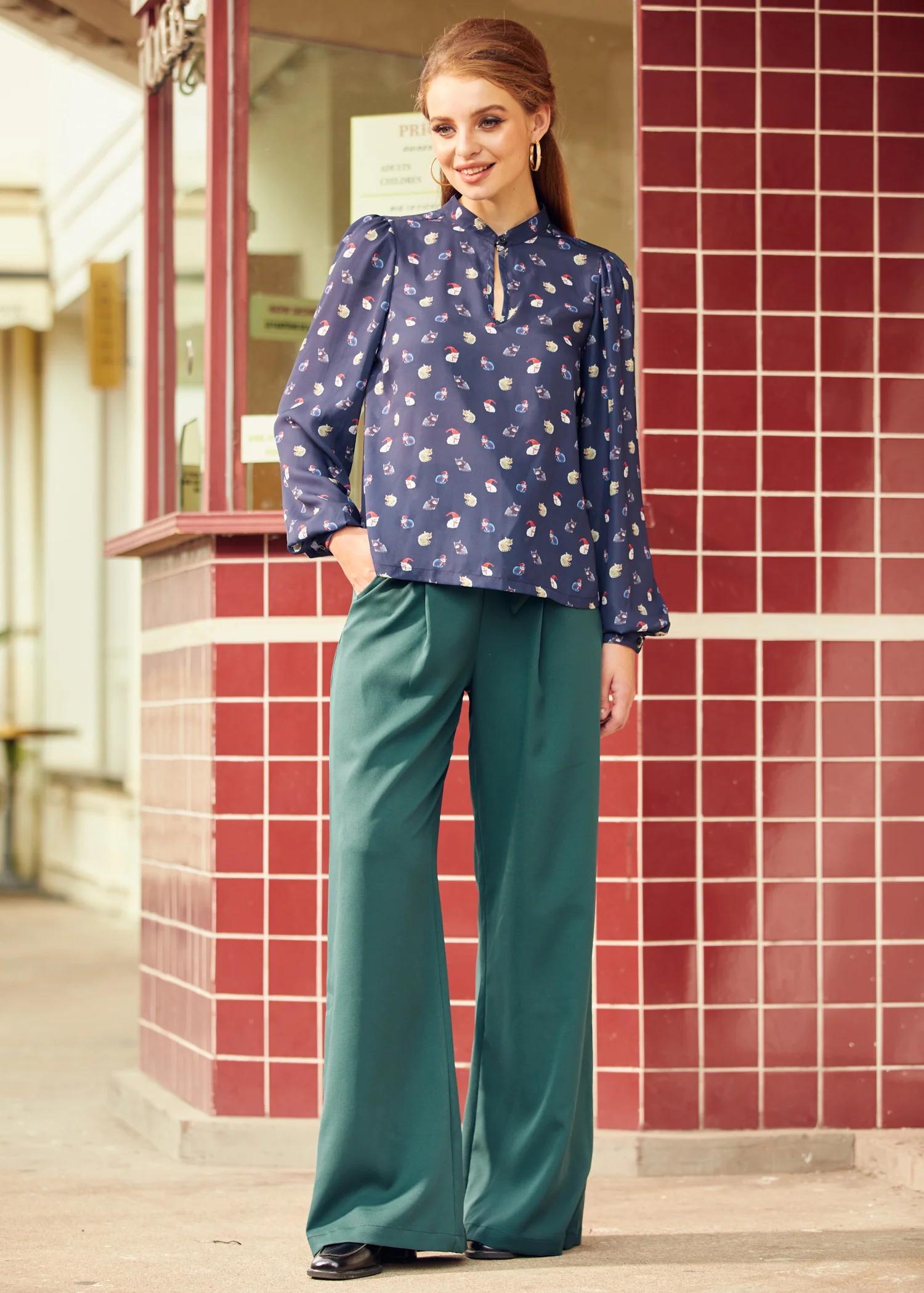 Vintage Vogue Puff Shoulder Blouse - Olabens