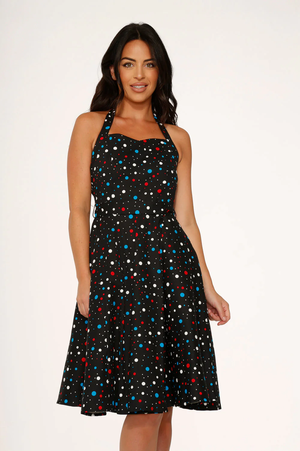 Black Candy Halter Swing Dress - Olabens