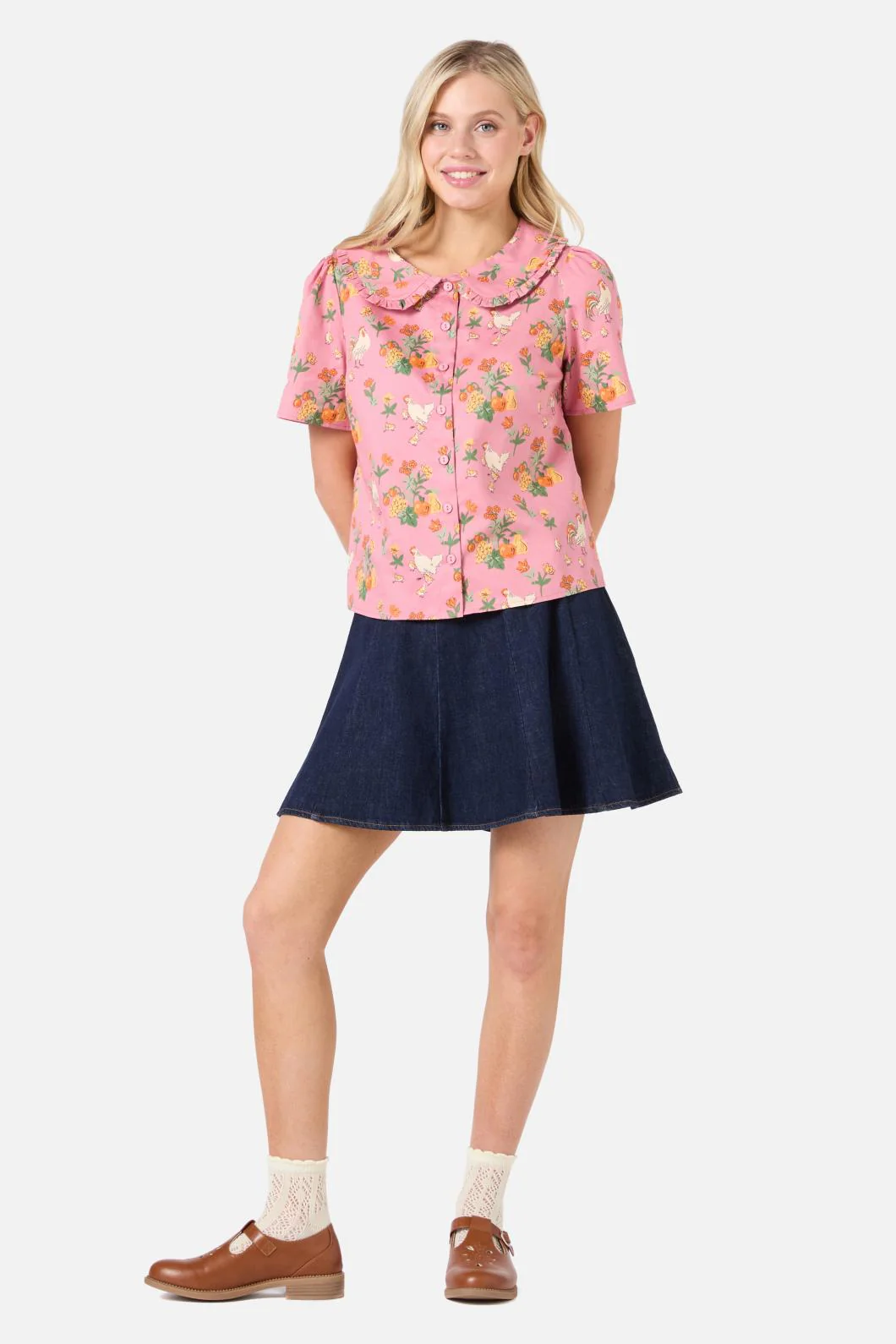 Chickens Short Sleeve Blouse - Olabens