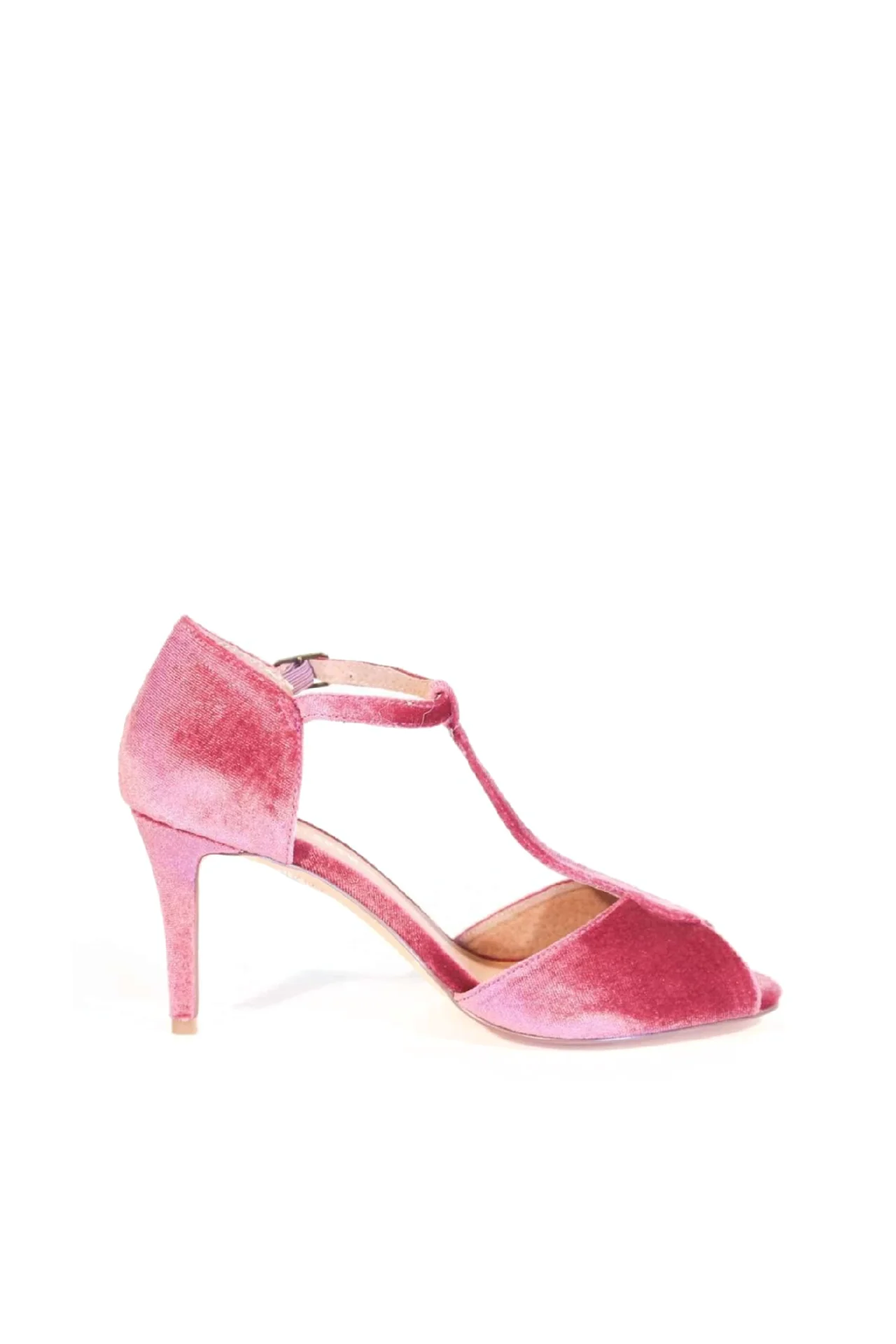 Blondie T-Strap Velvet Heels - Olabens