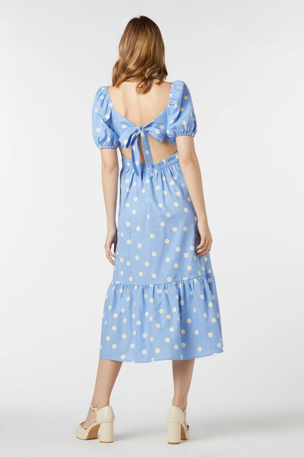 Lucy Polka Dot Midi Dress - Olabens