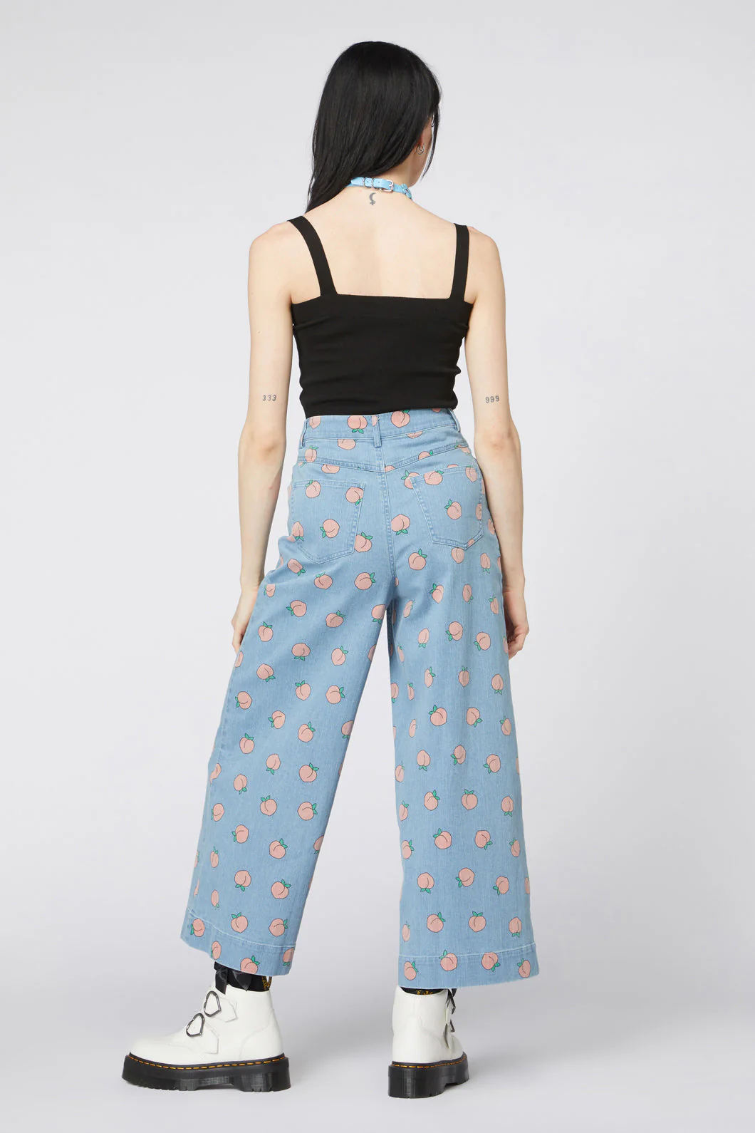 Denim Peach Wide Leg Jeans - Olabens