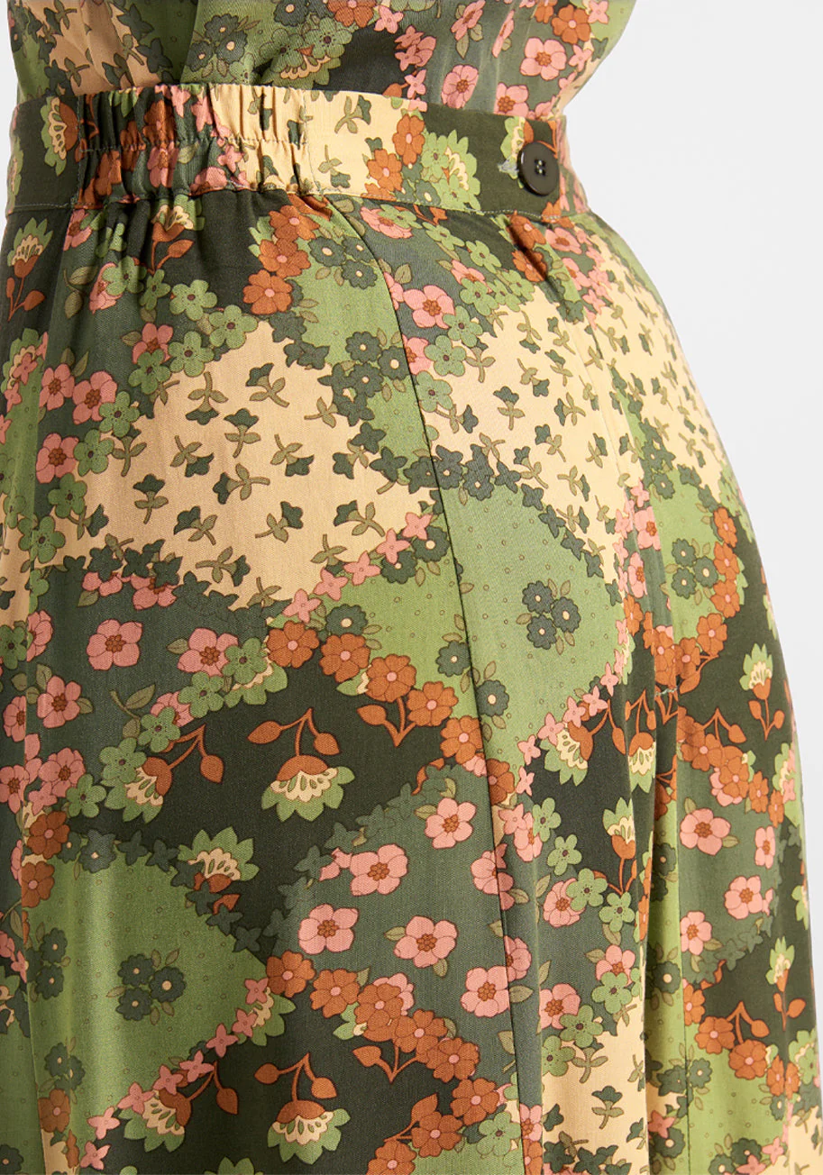 Garden Plot Twist Midi Skirt - Olabens