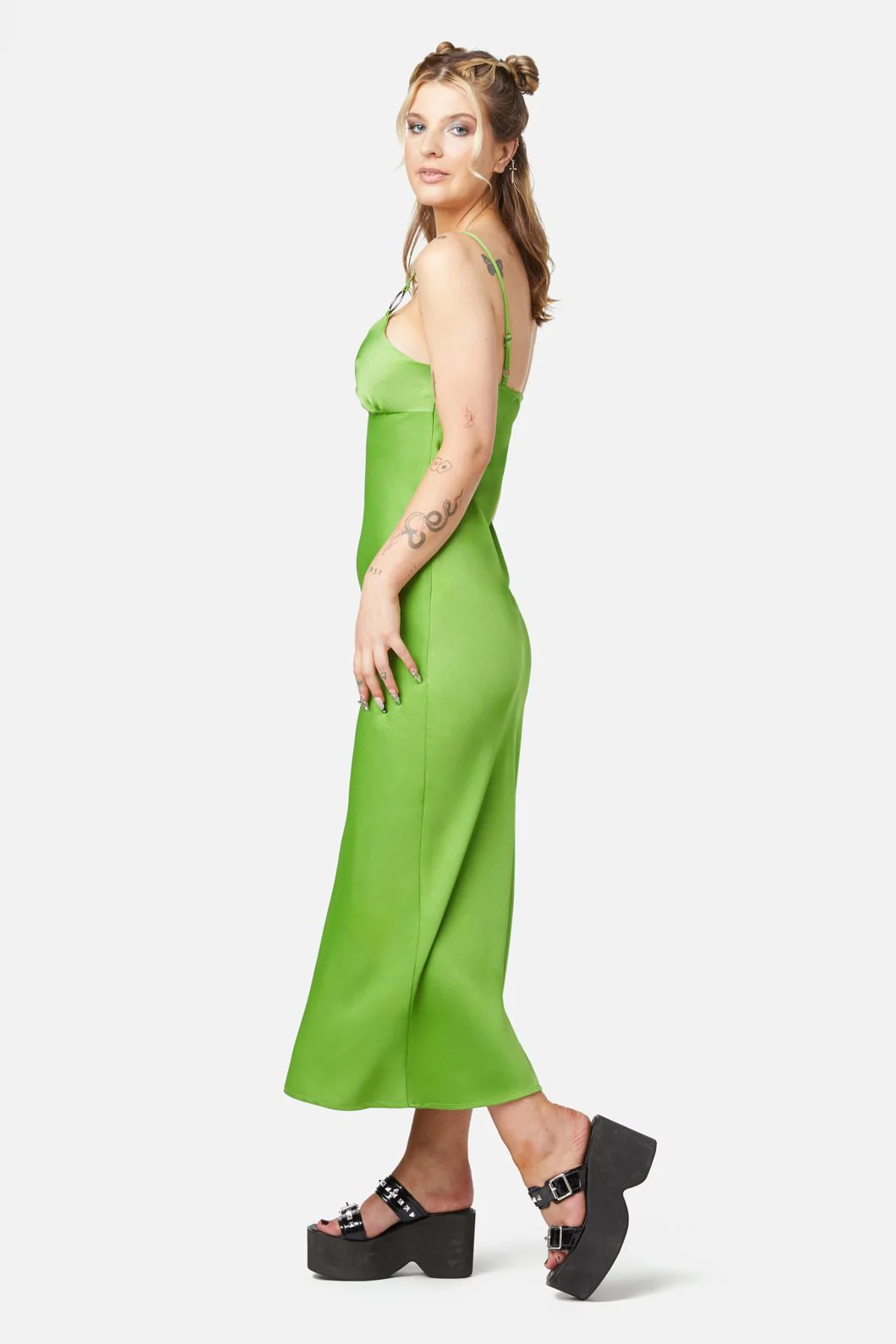 Lizzie Satin Bias Cut Dress - Olabens