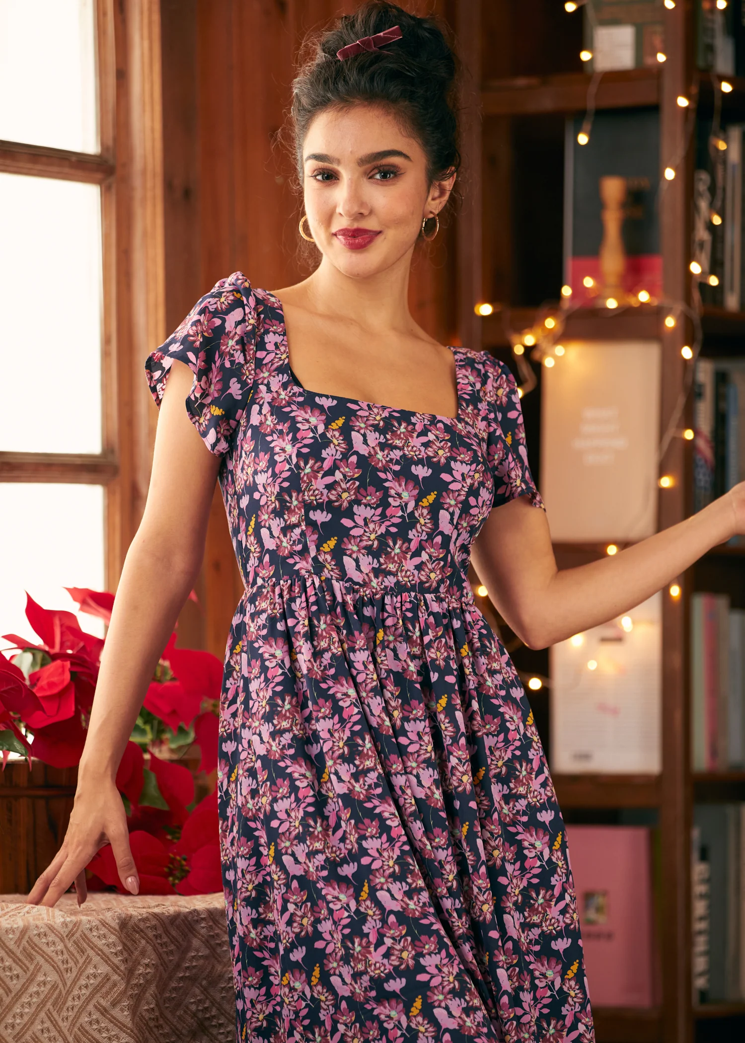 Timeless Tapestry Square Neck Dress - Olabens