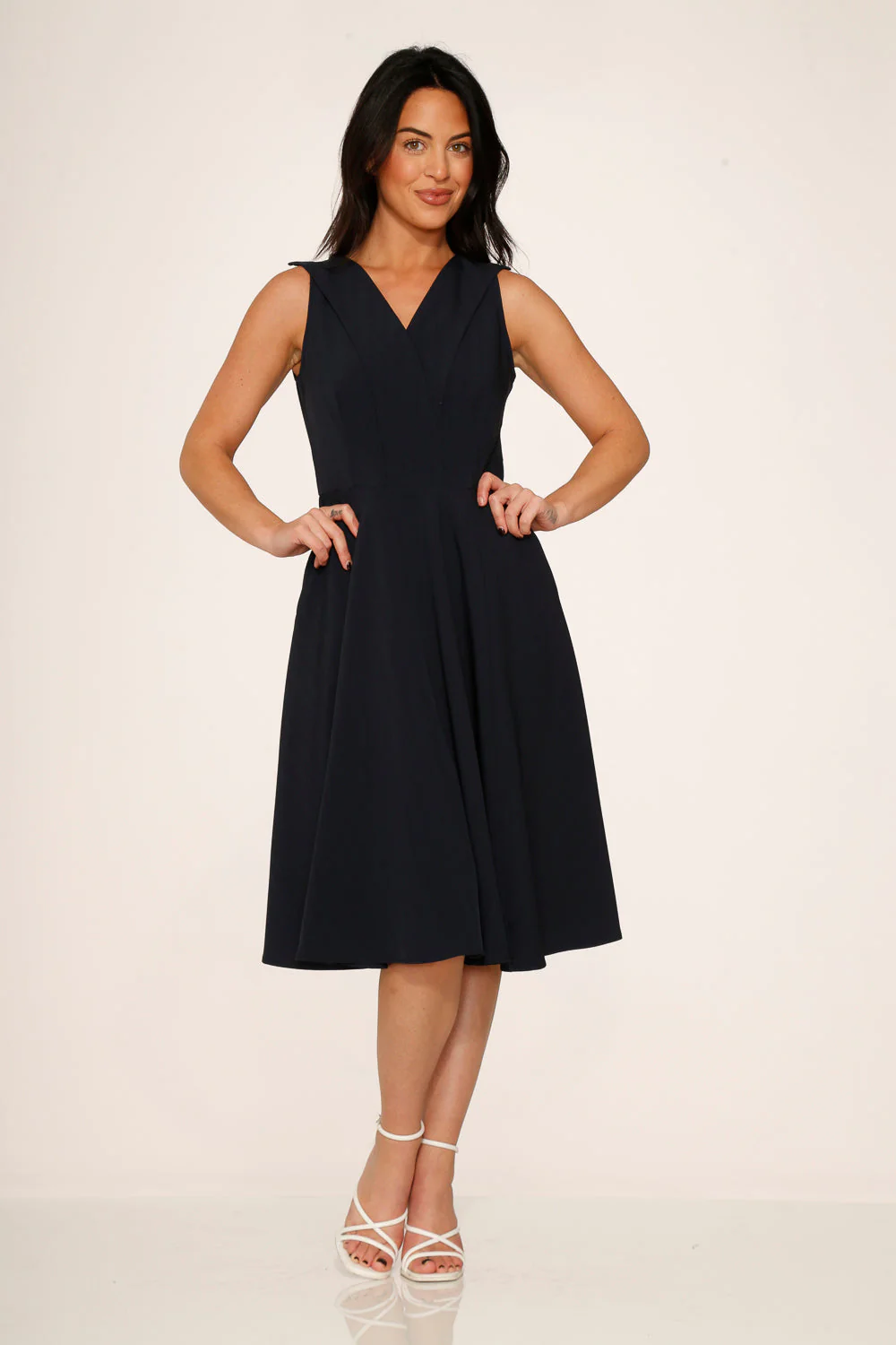 Navy Blue Swing Dress - Olabens