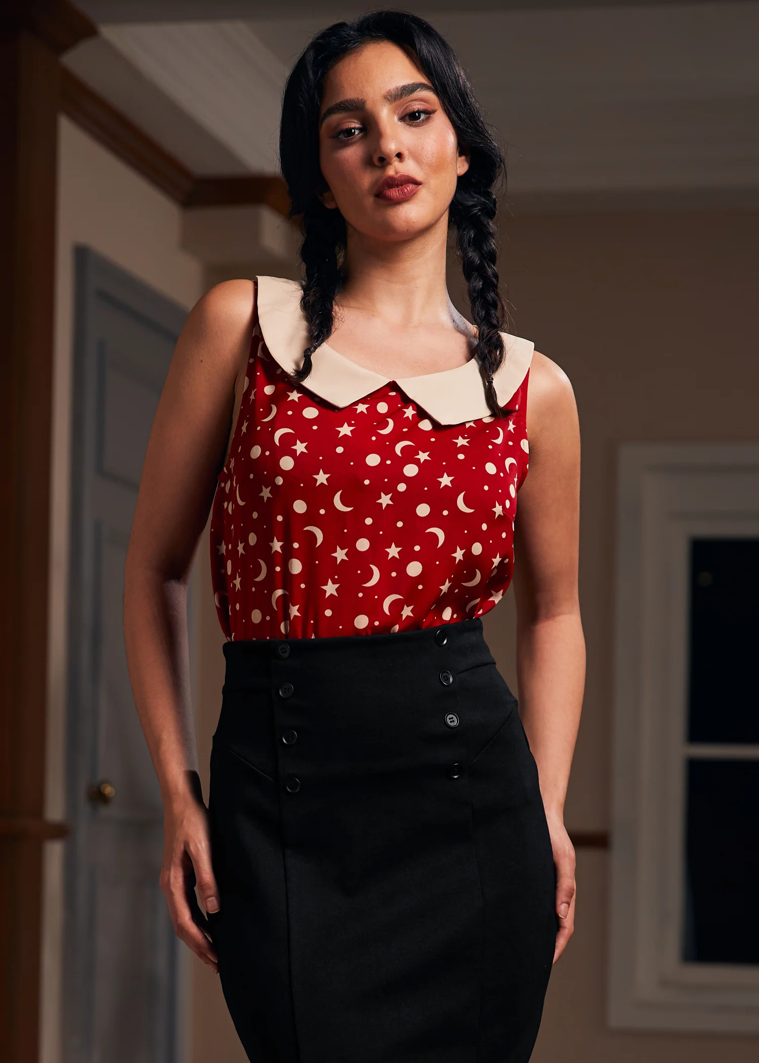 Harvest Moon Melodies Collared Top - Olabens