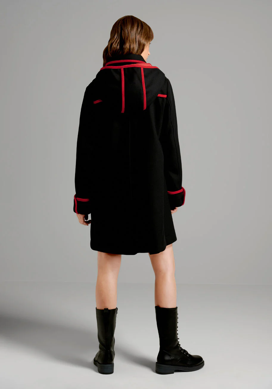 Black Licorice Wool Coat - Olabens