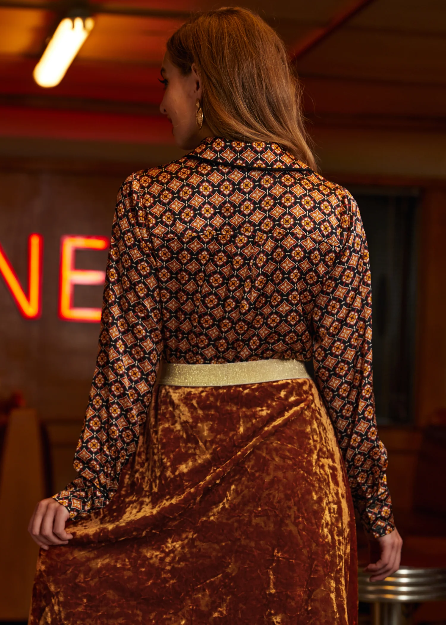 Playful Past Long Sleeve Blouse - Olabens