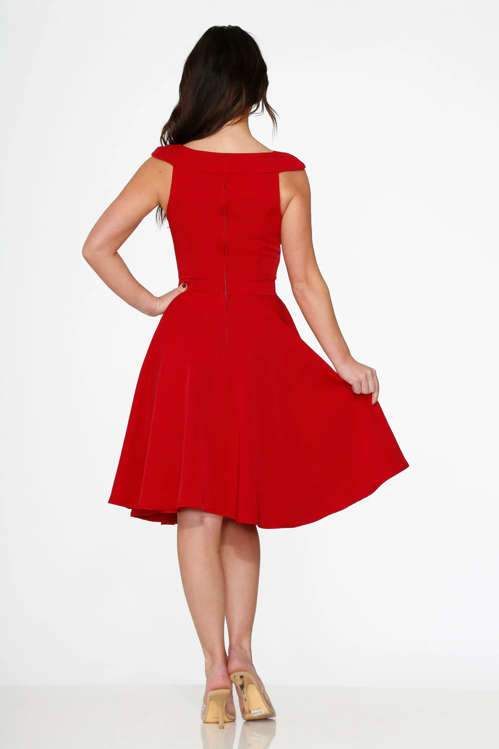 Red Occasional Swing Dress - Olabens