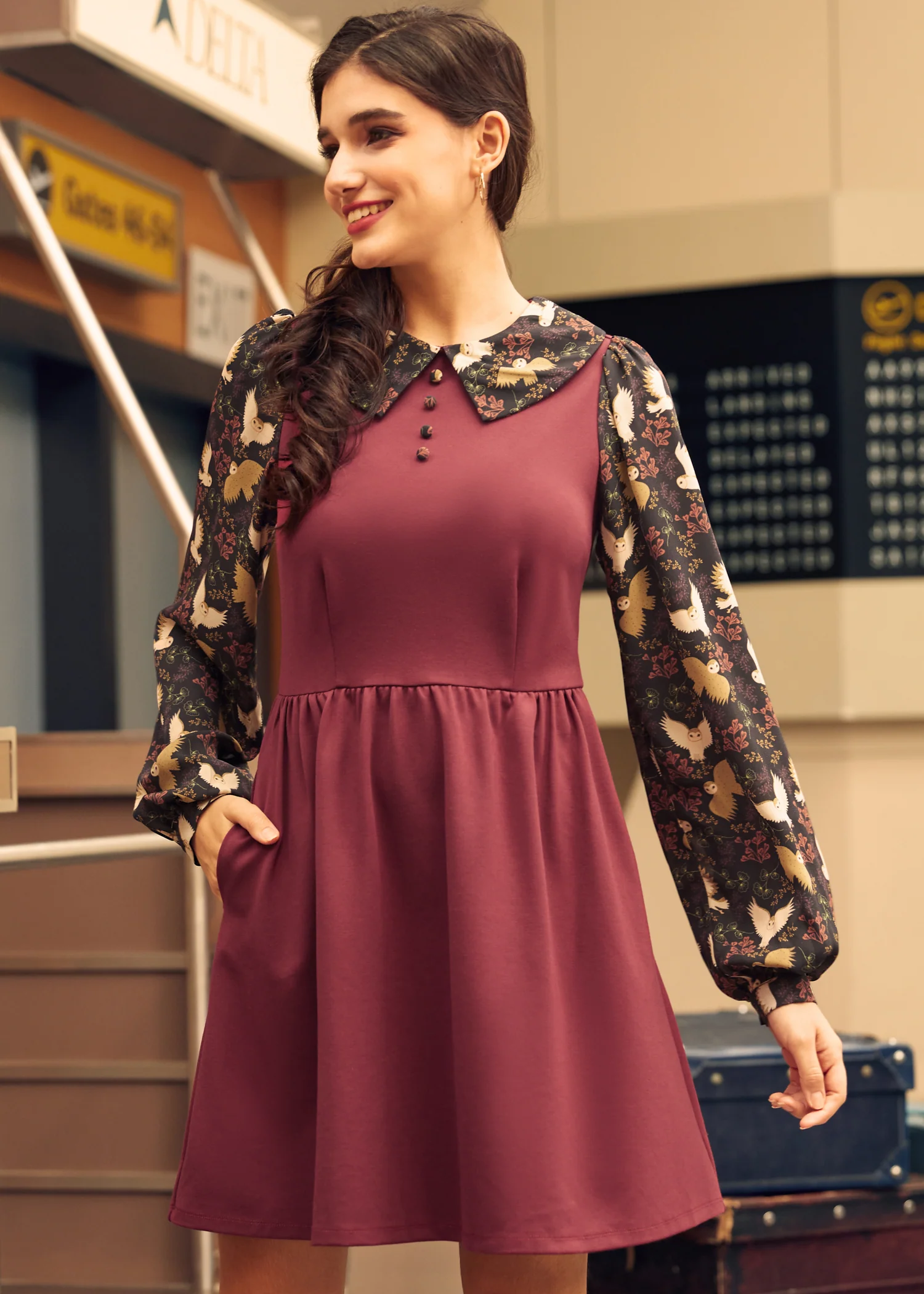 Doo-Wop Daydreamer Contrast Dress - Olabens