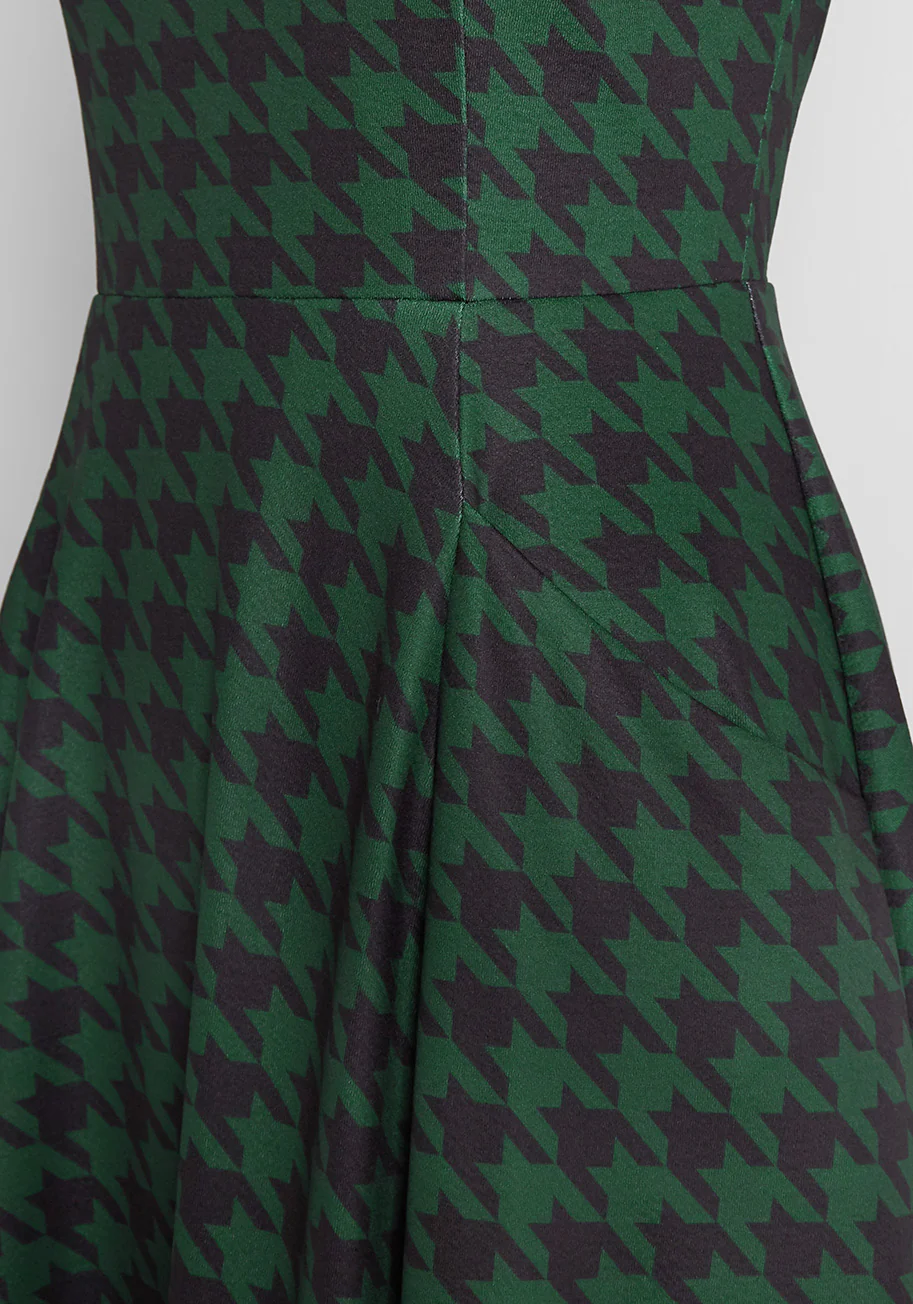 Winter Evergreen Rush Swing Dress - Olabens