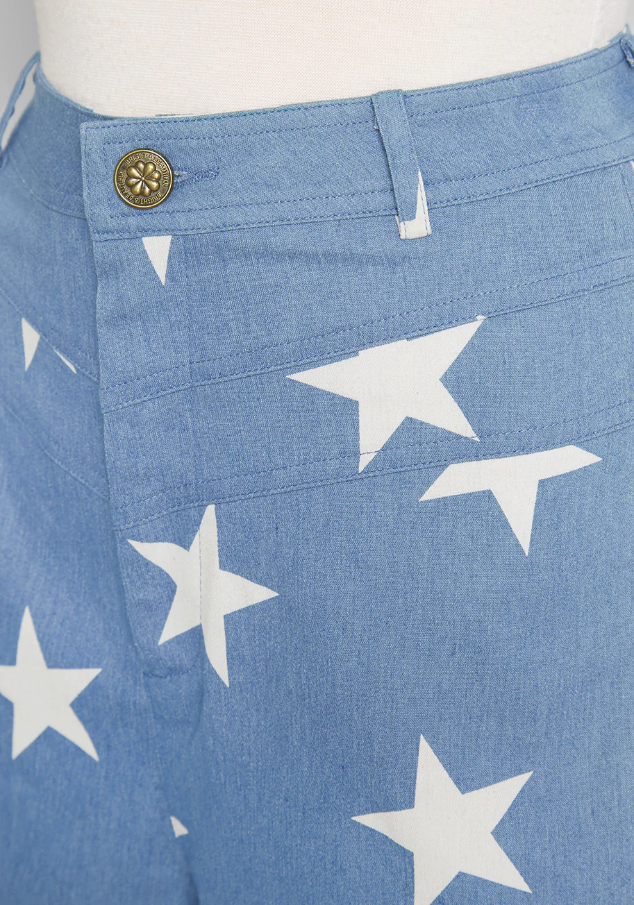 All Stars, No Stripes High-Rise Denim Shorts - Olabens