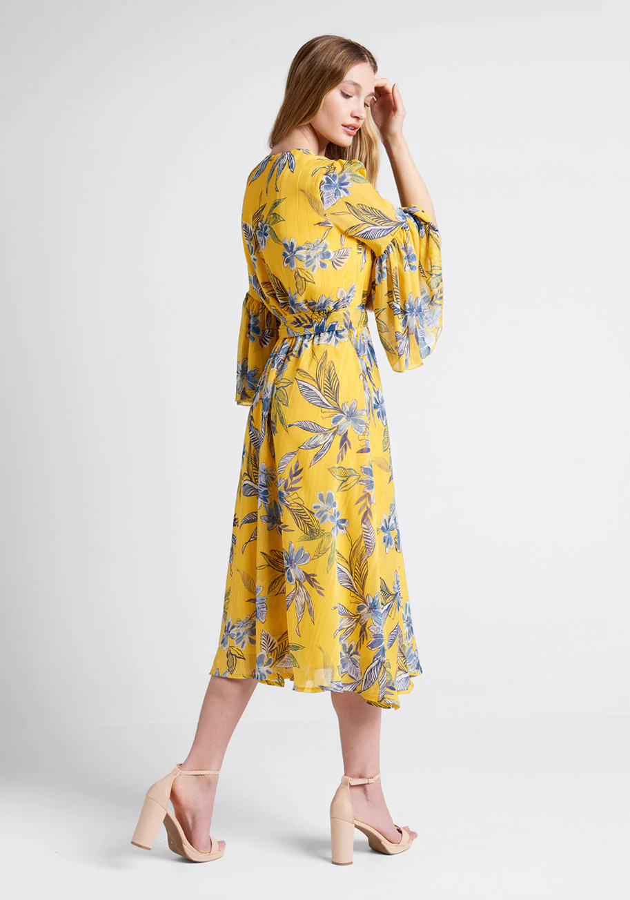Flurry of Florals Midi Dress - Olabens