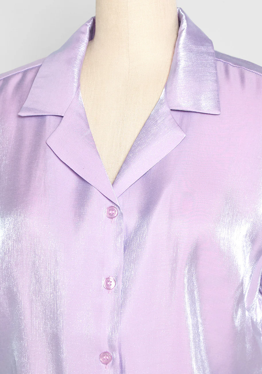 Holographic Happenings Button-Up Top - Olabens