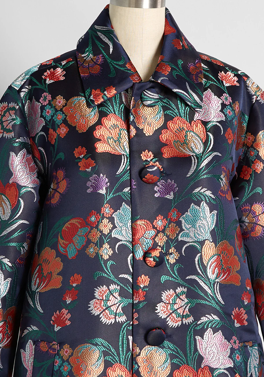 Just Like We Always Talked About Brocade Car Coat - Olabens