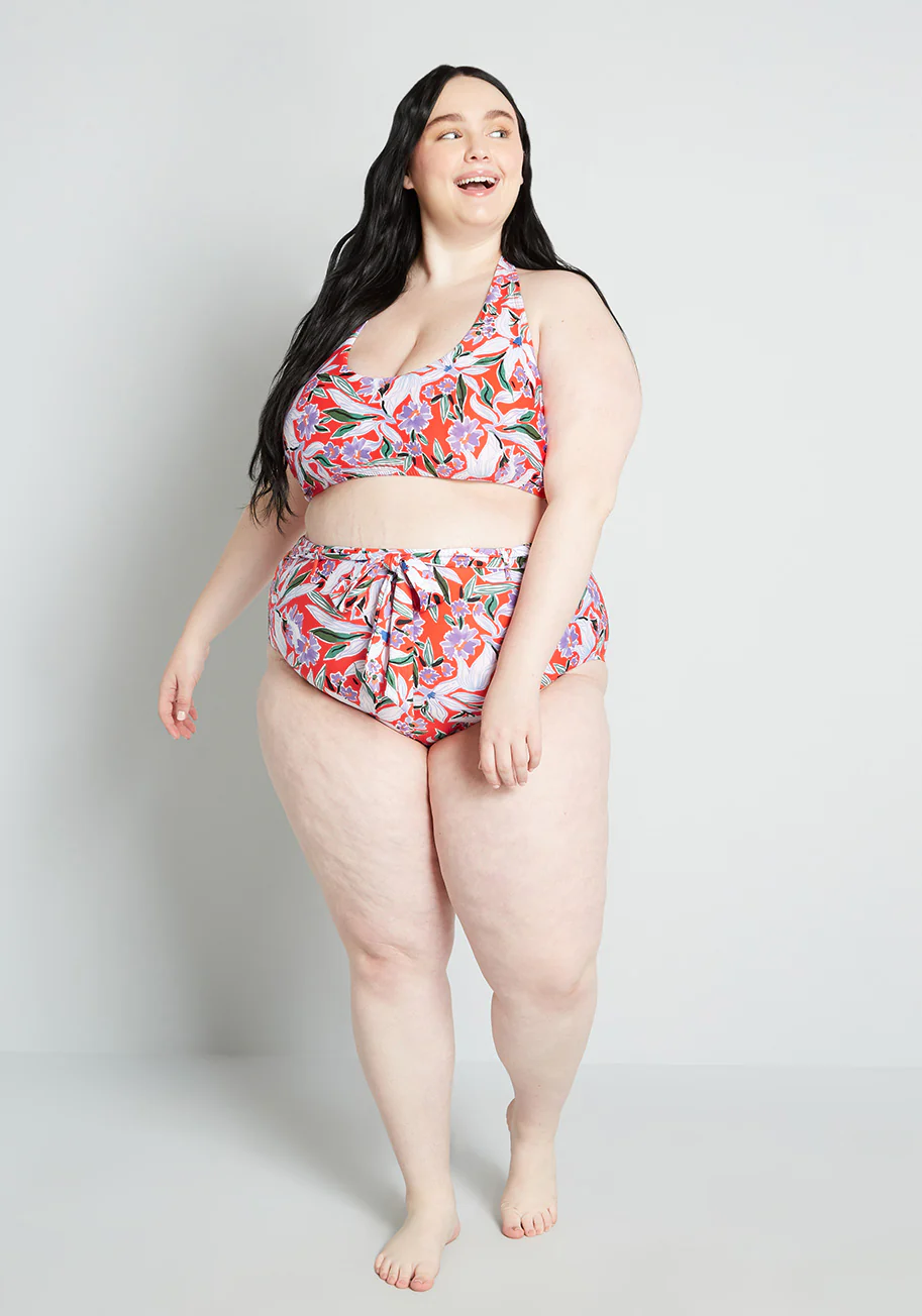 Allison Halter Bikini Top in Floral - Olabens