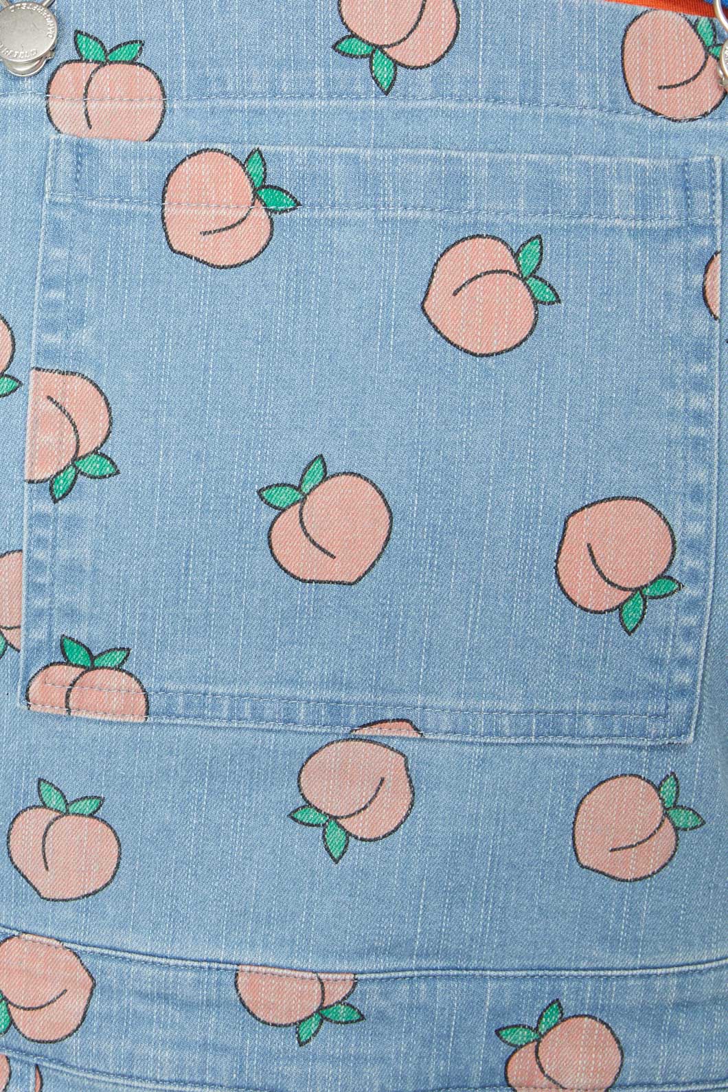 Denim Peach Bib Pinafore Skirtall - Olabens