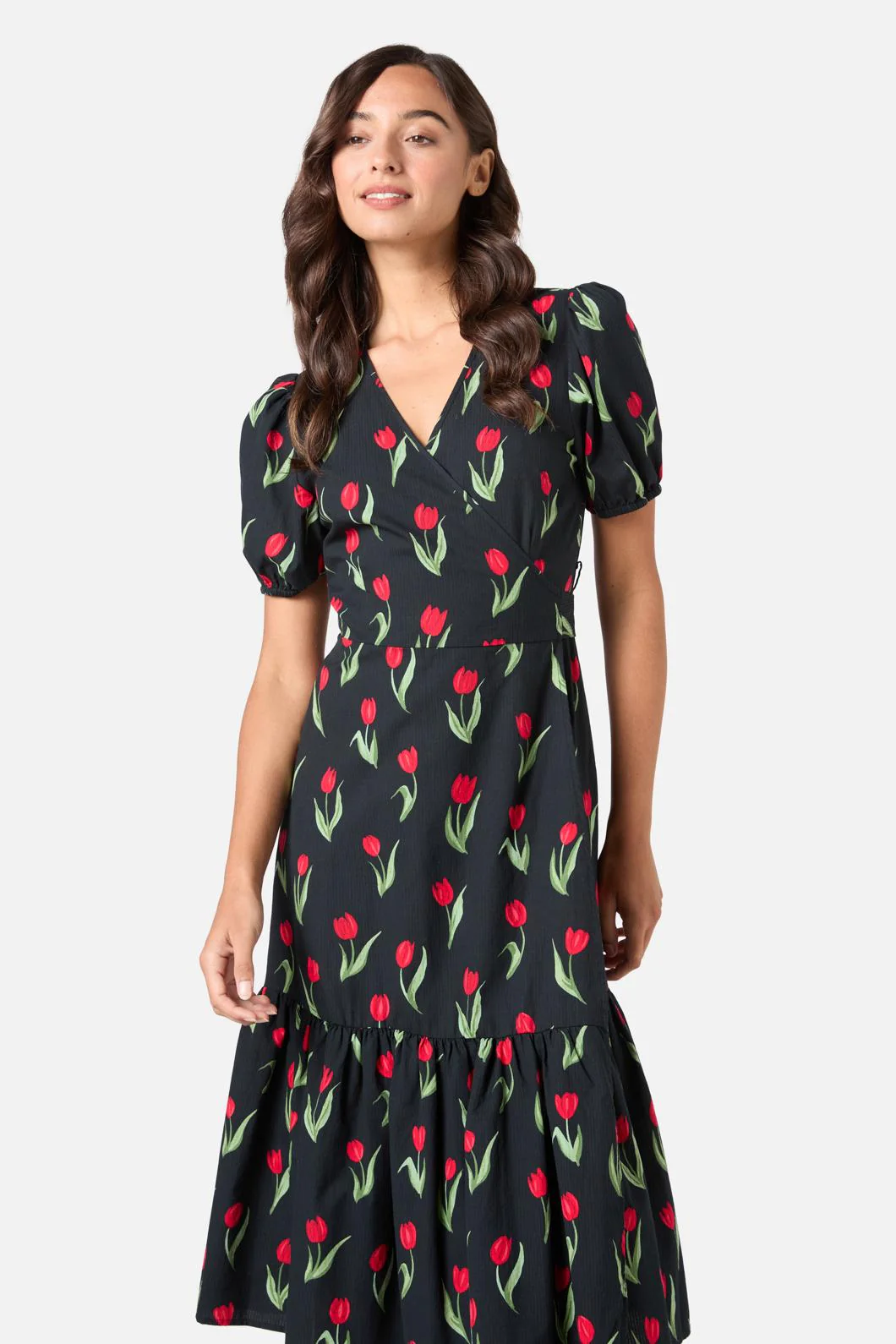 Tulip Midi Wrap Dress - Olabens