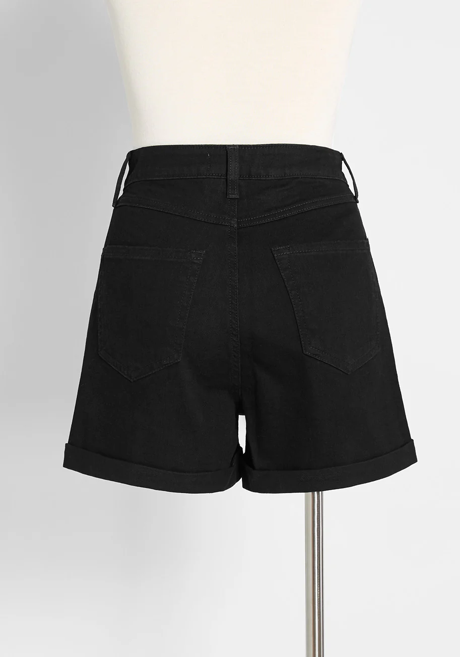 Hot and Fun Summer Nights High-Rise Denim Shorts - Olabens