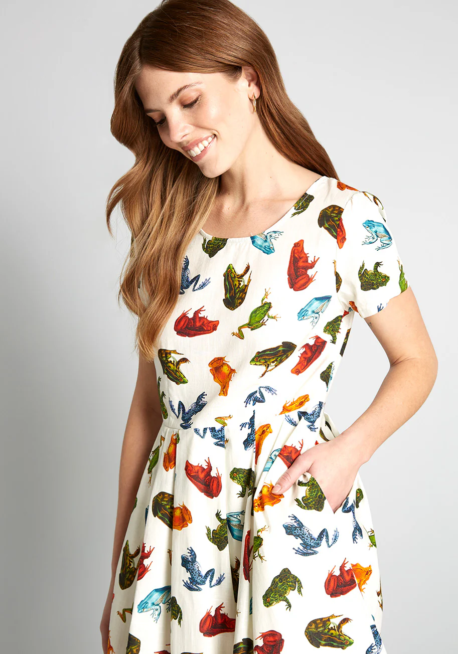 Trippy Tree Frogs Mini Dress - Olabens
