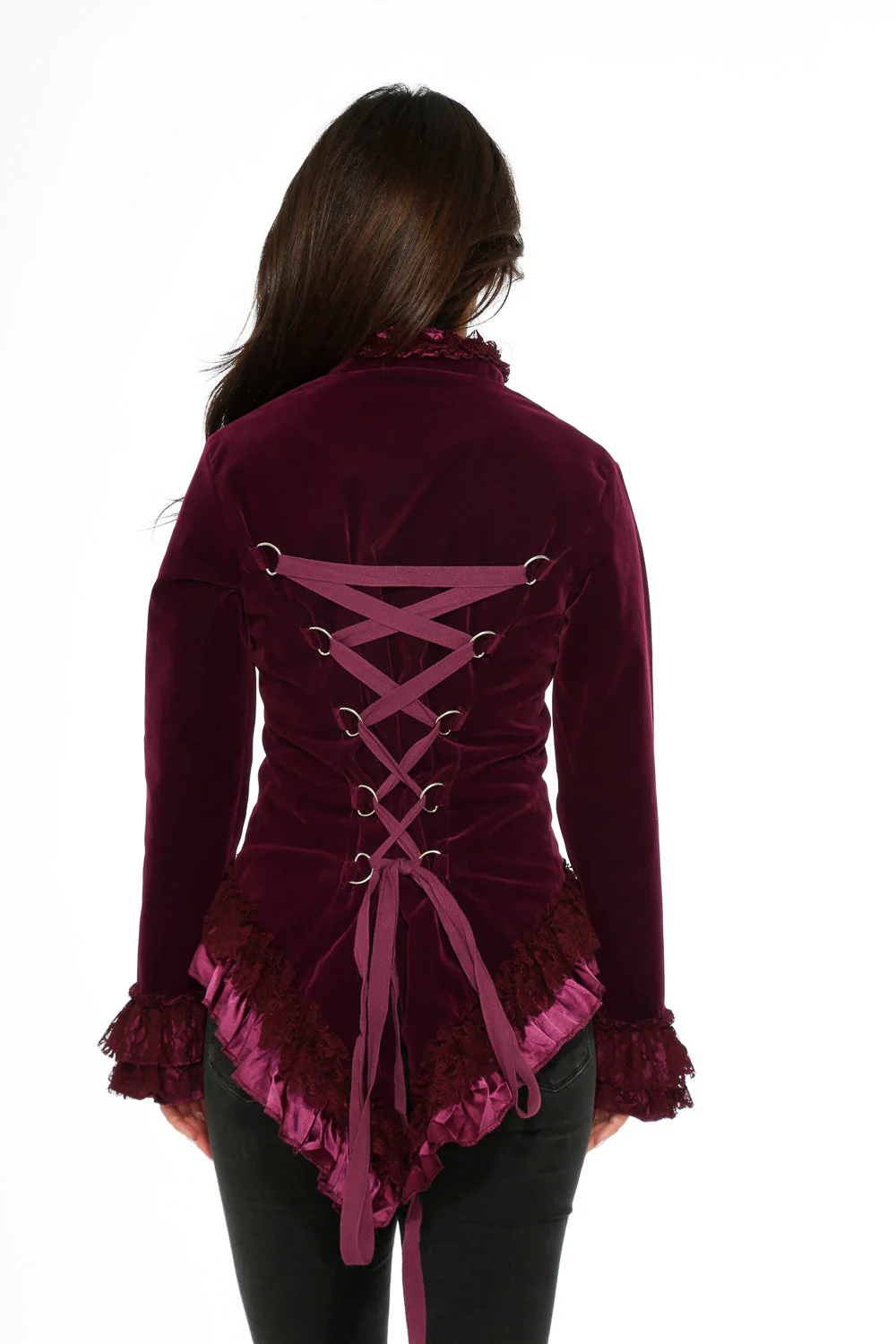 Purple Gloria Velvet Tailed Jacket - Olabens