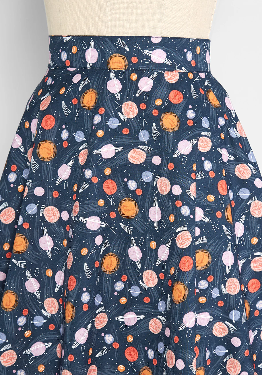 Always In Orbit Skater Skirt - Olabens