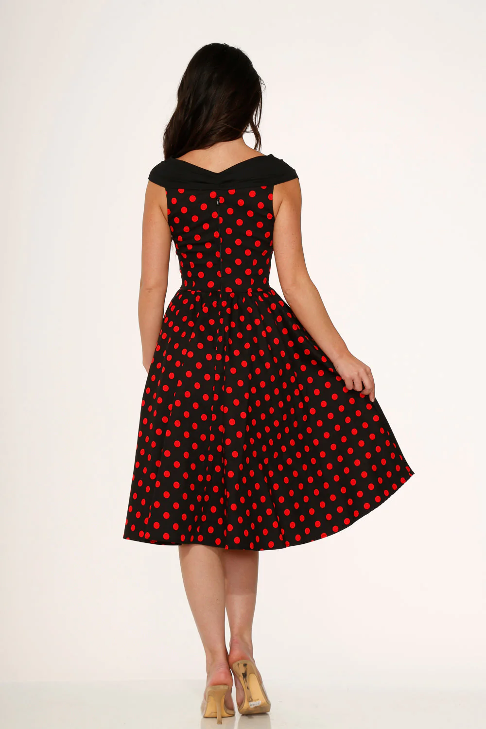 Black & Red Polka Dot Swing Dress - Olabens