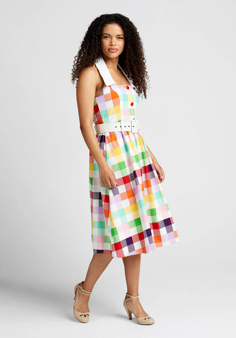 Rainbows Over Hollywood Swing Dress - Olabens
