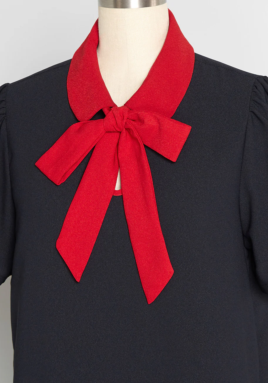 Positive First Impressions Tie-Neck Blouse - Olabens