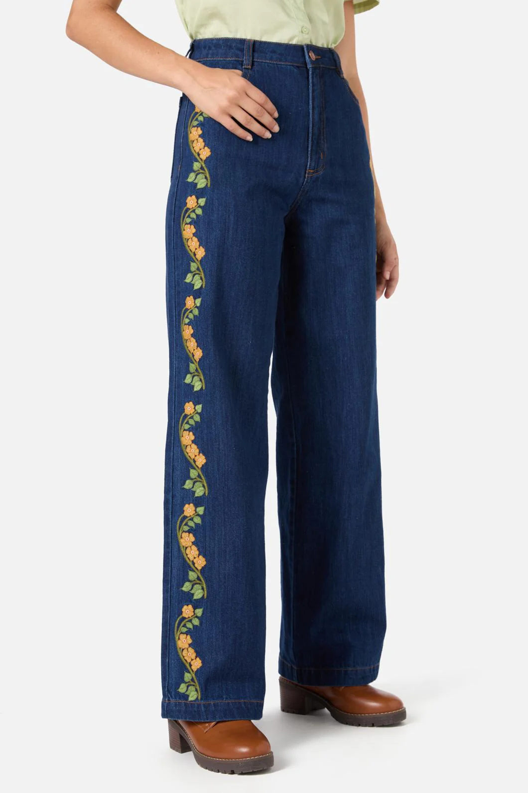 Flower Child Embroidered Jean - Olabens