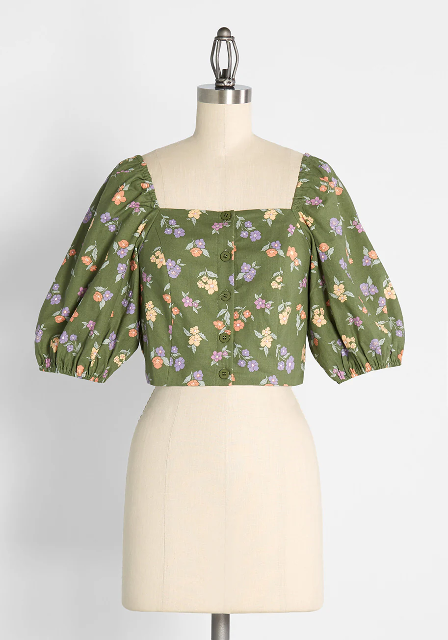 Playful Passage of Time Cropped Top - Olabens
