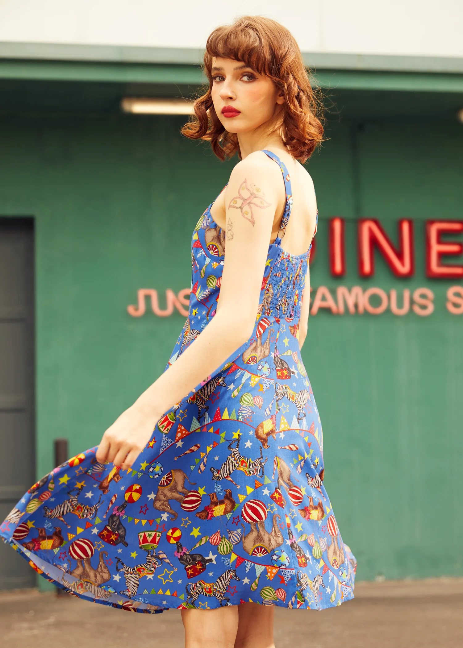 Sun-Kissed Stroll Fit & Flare Dress - Olabens