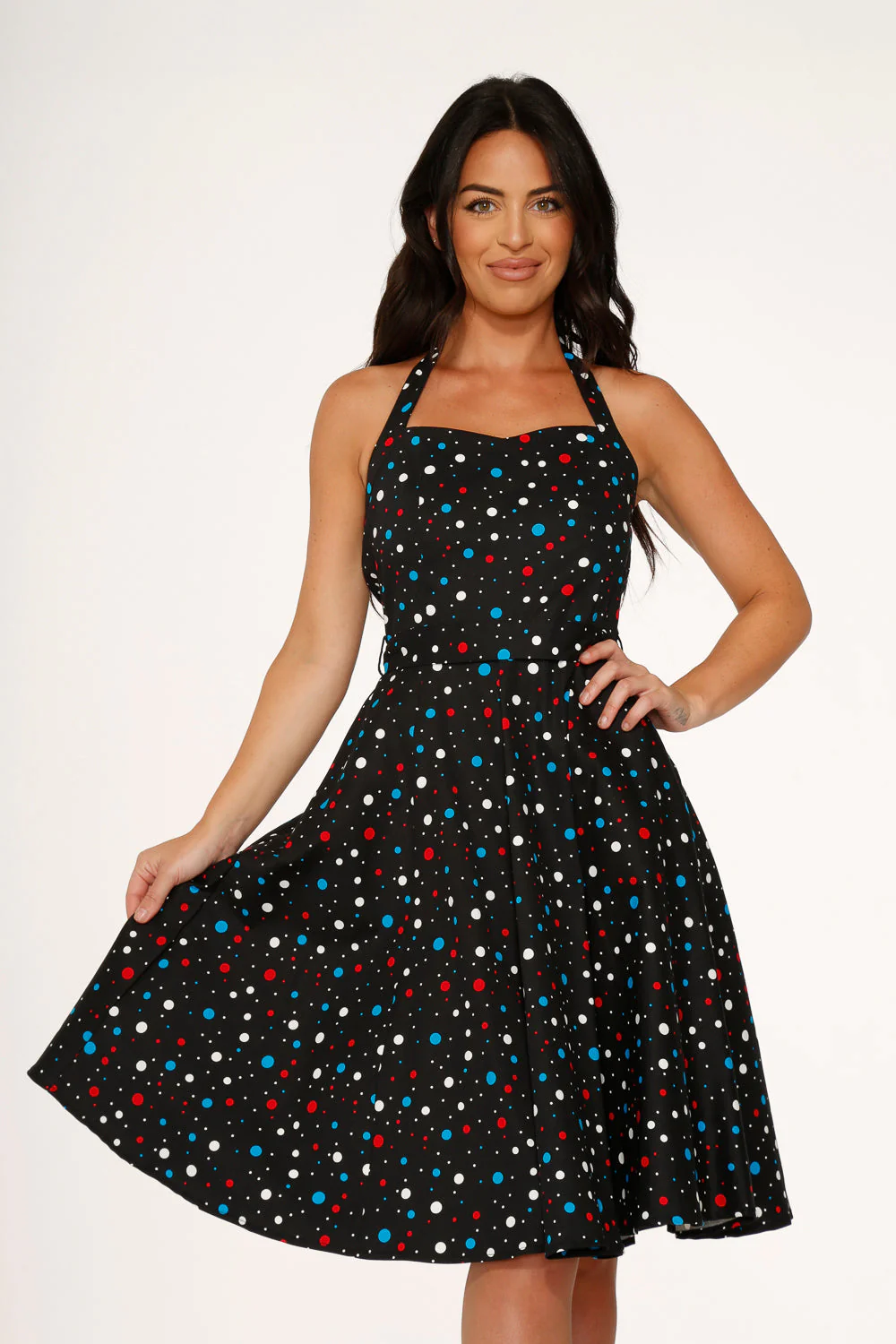 Black Candy Halter Swing Dress - Olabens