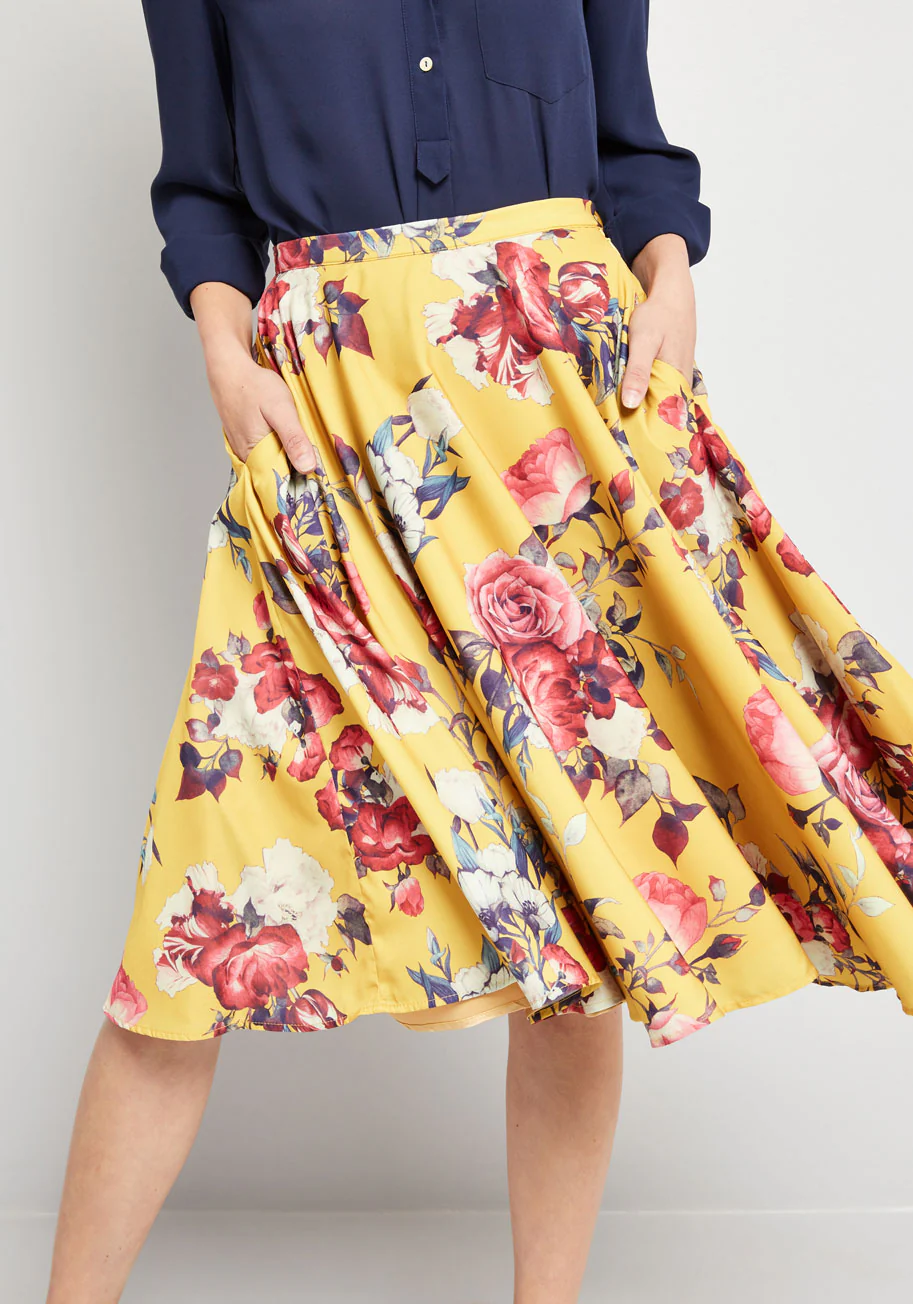 Ikebana for All A-Line Skirt - Olabens