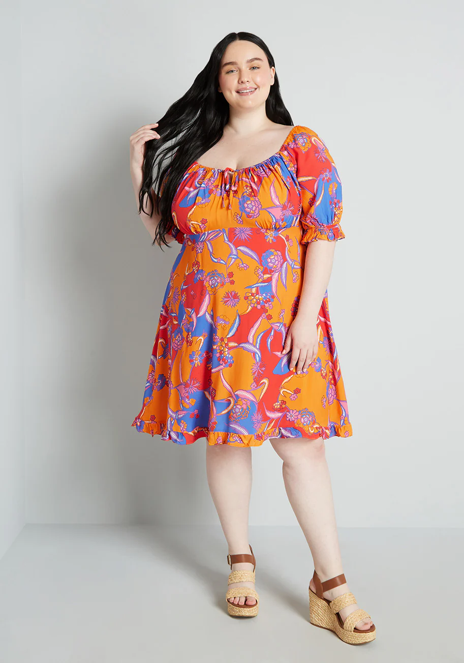 Taking a Tropical Twirl Babydoll Dress - Olabens