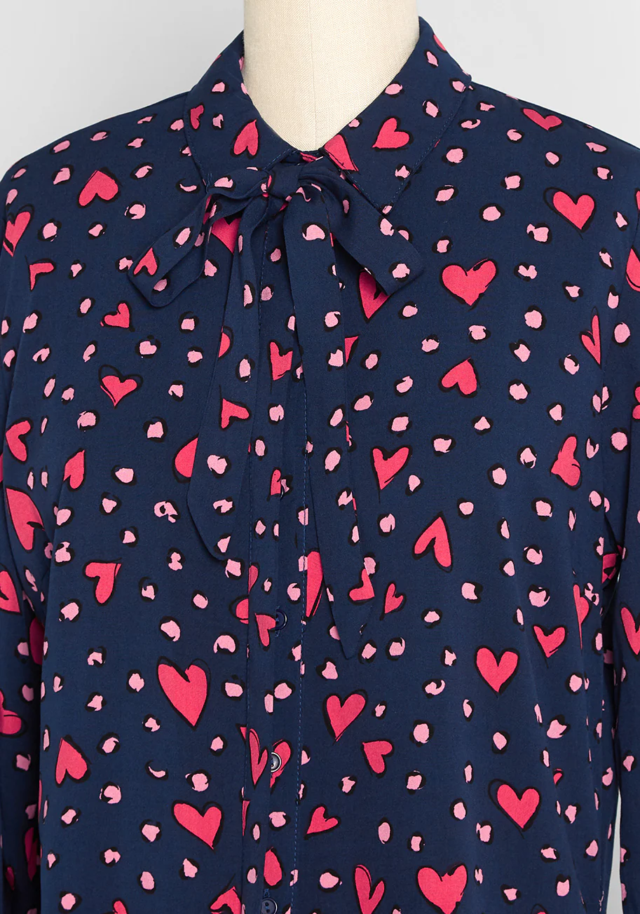 Must Be Love Tie-Neck Top - Olabens
