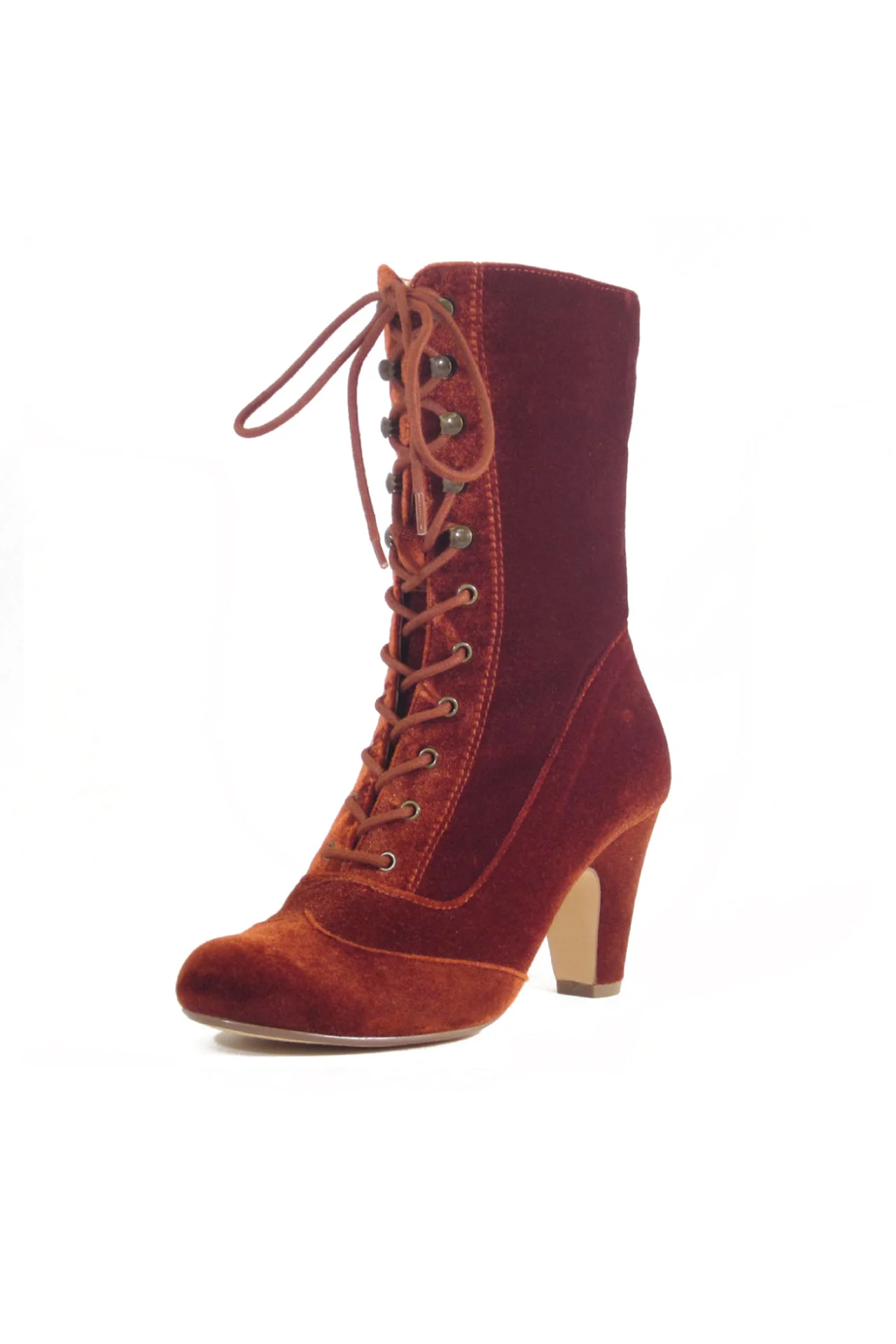 Claire Velvet Victorian Booties - Olabens