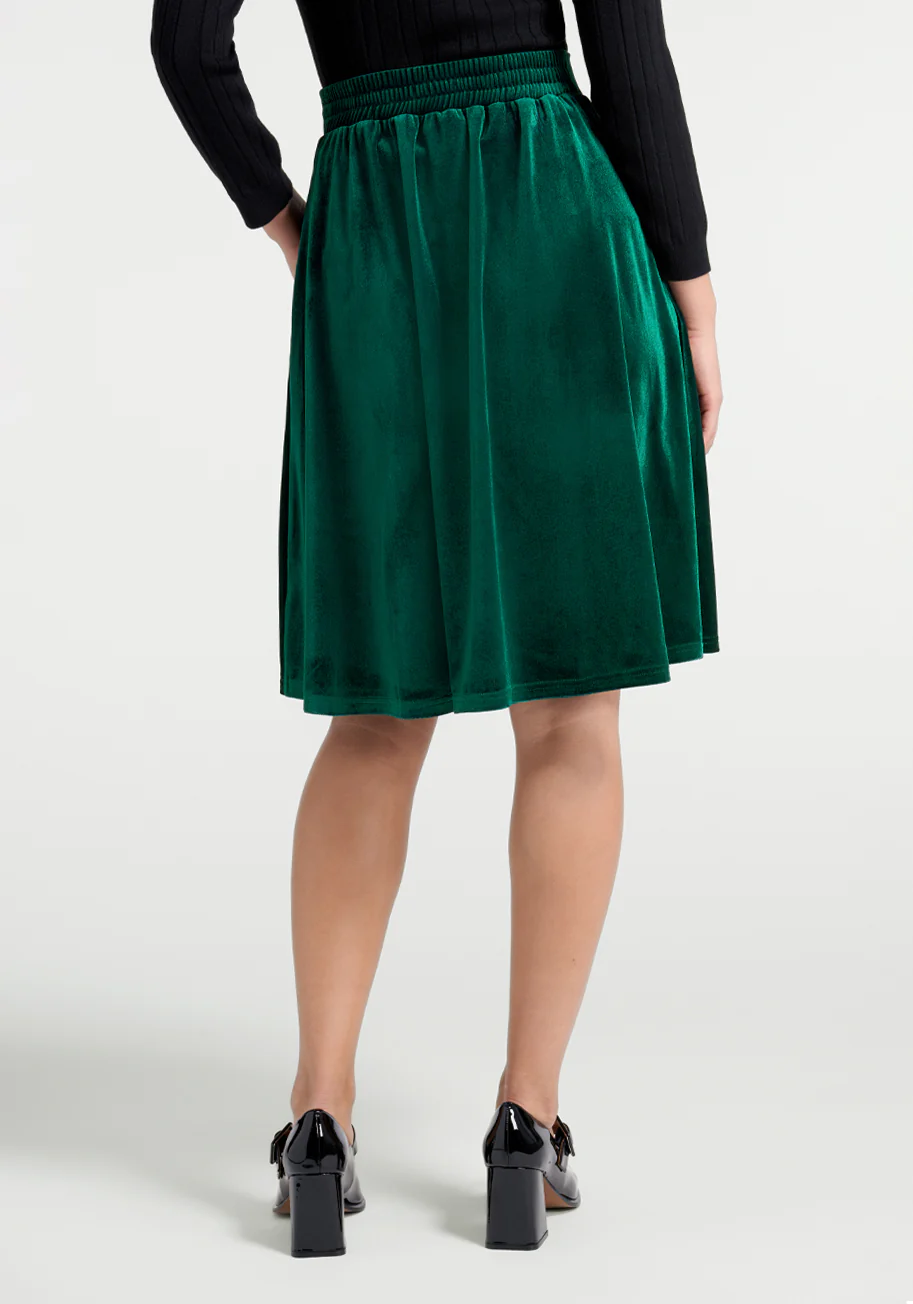 Let's Circle Back Velvet Skirt - Olabens