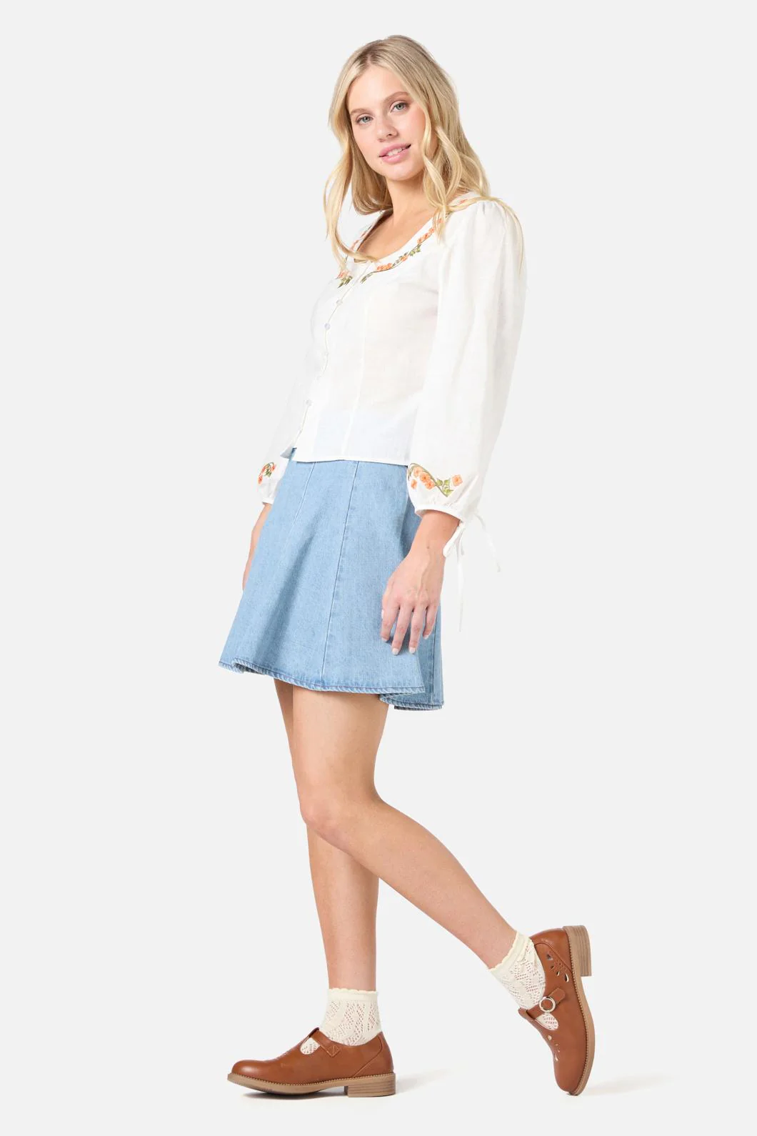 Flower Child Embroidered Top - Olabens