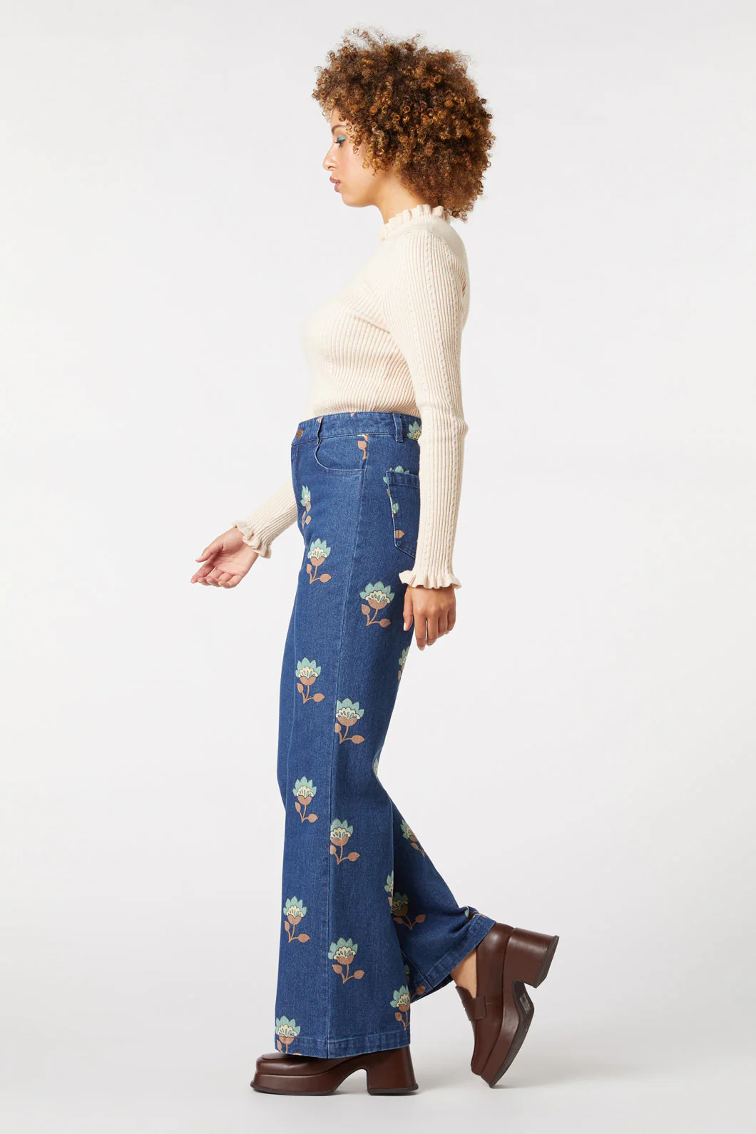 Retro Flora Flare Jean - Olabens