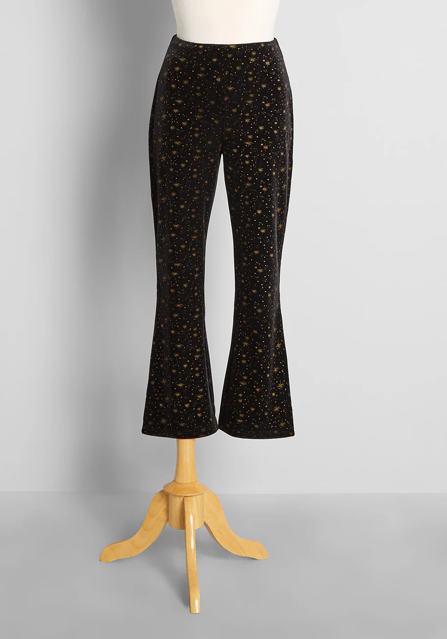 Golden Constellations Flare Pants - Olabens