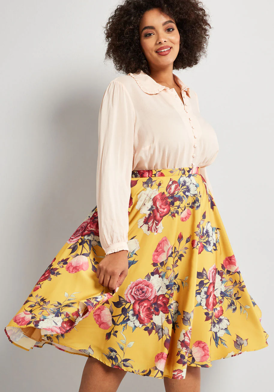Ikebana for All A-Line Skirt - Olabens