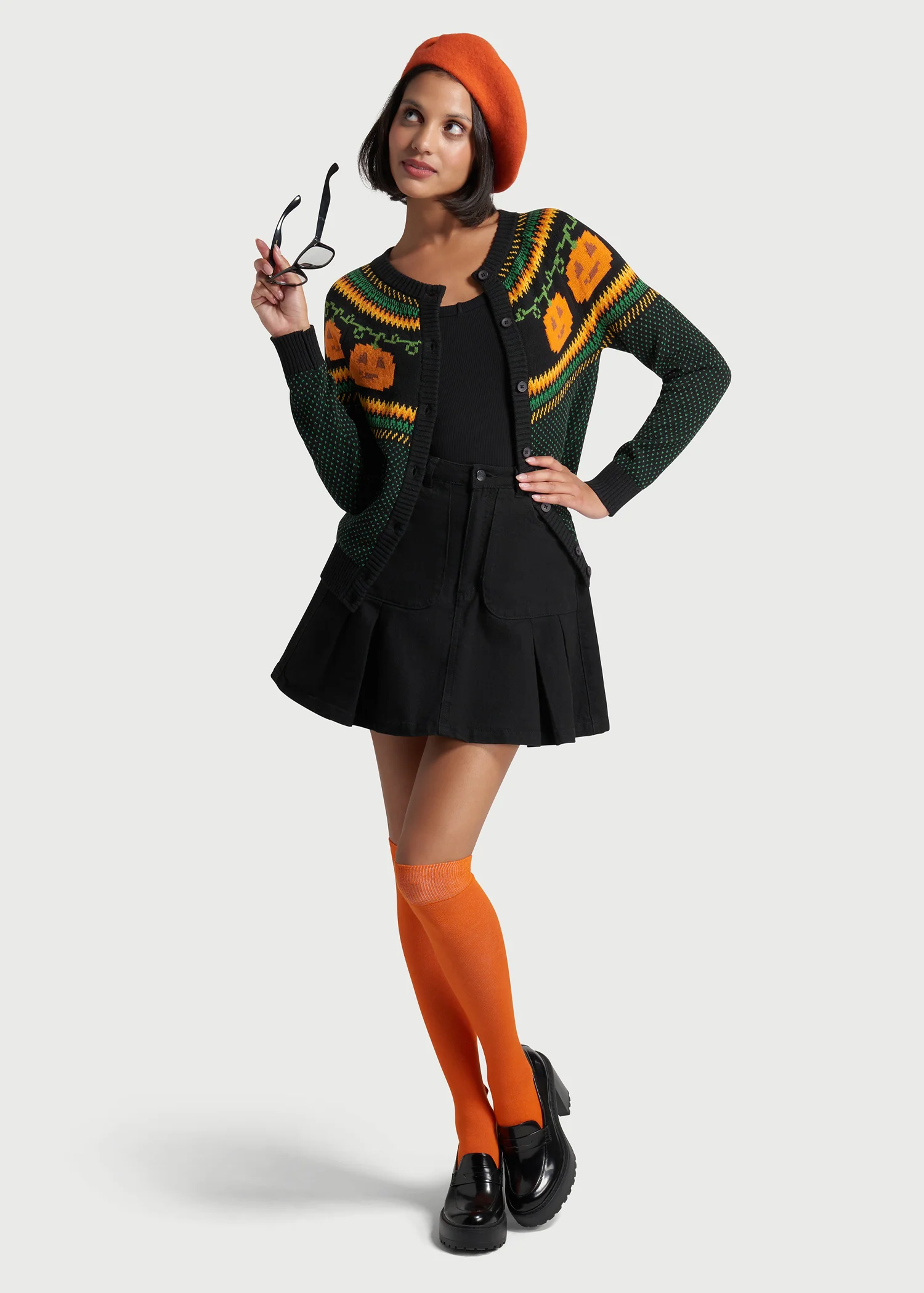 Give 'Em Pumpkin To Talk About Fair Isle Cardigan - Olabens