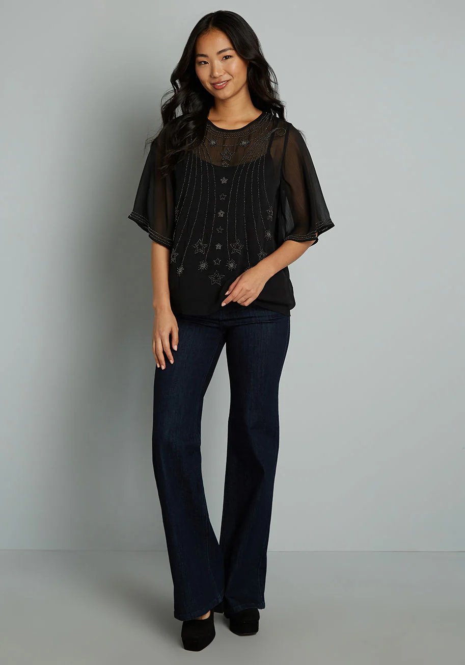 Wish I May Beaded Blouse - Olabens