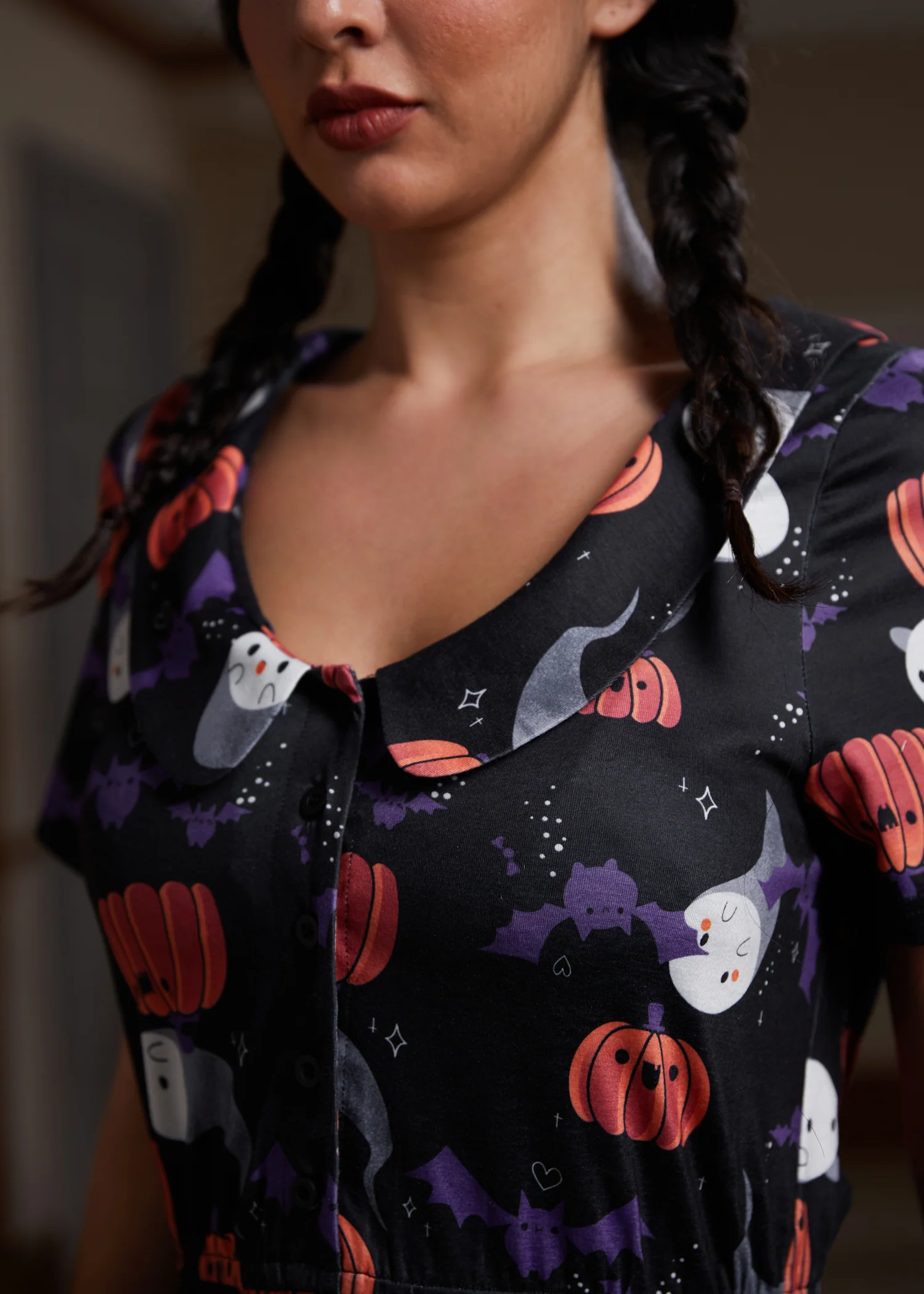 Sweet Shiver of Collared Dress - Olabens